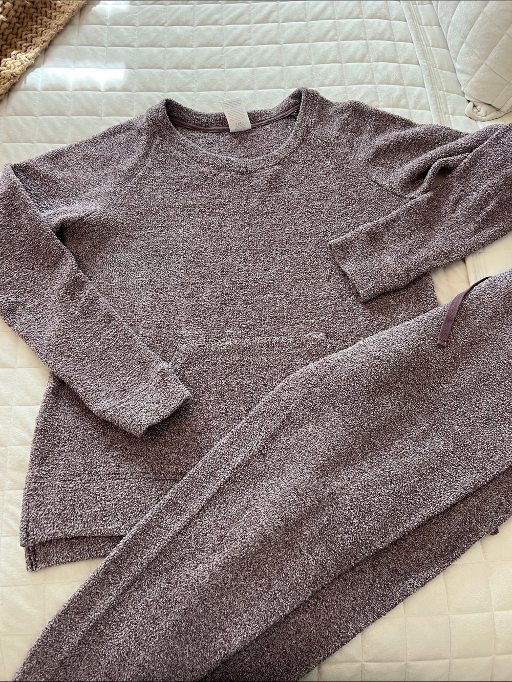 Plush Crewneck  lounge set in Mauve